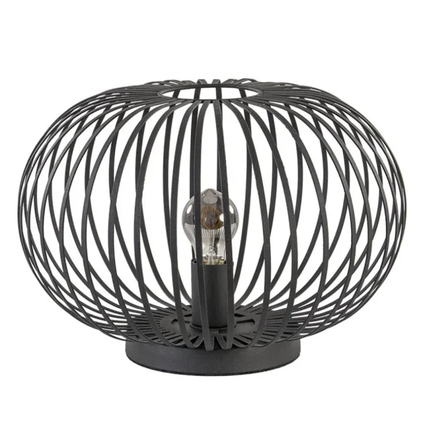 moderne_draad_tafellamp_r_0.webp Hot Straluma Moderne draad tafellamp rond mat zwart