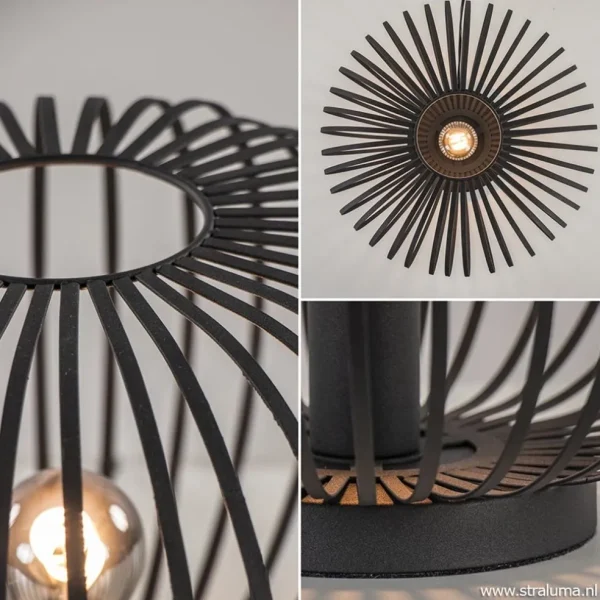moderne_draad_tafellamp_r_2.webp Hot Straluma Moderne draad tafellamp rond mat zwart