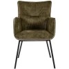 Best Sale Straluma Moderne eetkamerstoel leder met stoffen zitting