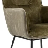 Best Sale Straluma Moderne eetkamerstoel leder met stoffen zitting