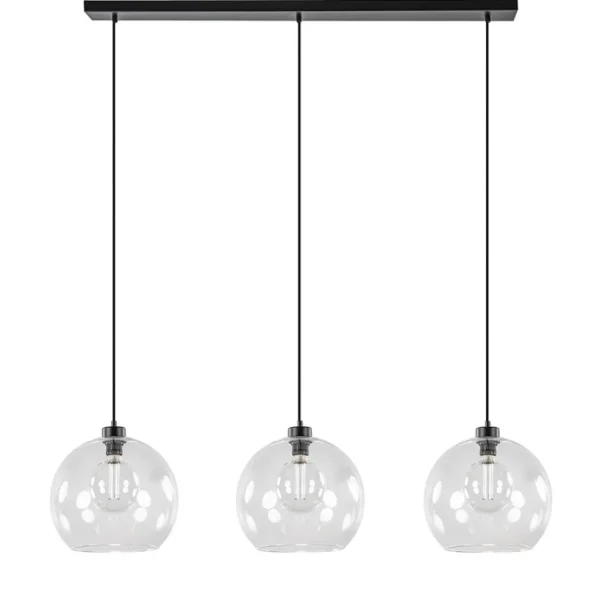 Sale Straluma Moderne eettafelhanglamp zwart met helder glas