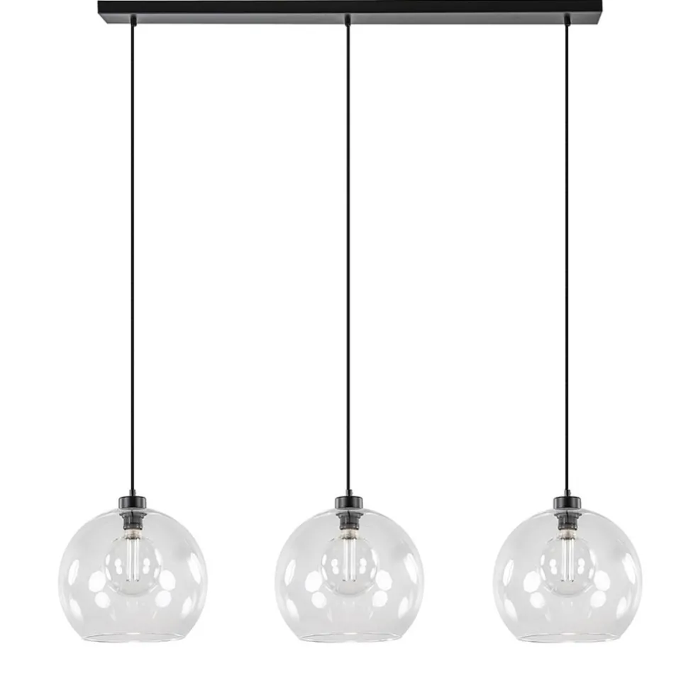 moderne_eettafelhanglamp__0.webp Sale Straluma Moderne eettafelhanglamp zwart met helder glas