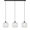 Sale Straluma Moderne eettafelhanglamp zwart met helder glas