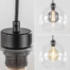 Sale Straluma Moderne eettafelhanglamp zwart met helder glas