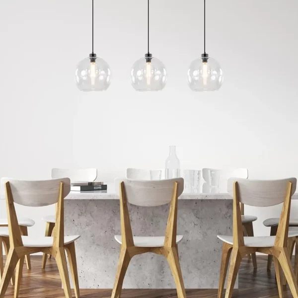 Sale Straluma Moderne eettafelhanglamp zwart met helder glas