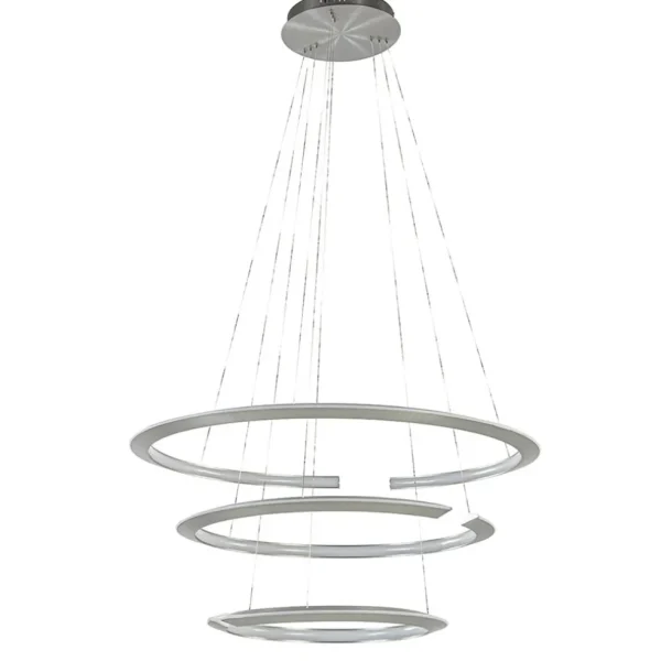 Outlet Straluma Moderne hanglamp rond met LED ringen nikkel