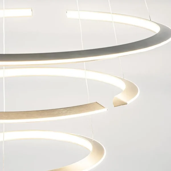 Outlet Straluma Moderne hanglamp rond met LED ringen nikkel