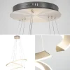 Outlet Straluma Moderne hanglamp rond met LED ringen nikkel