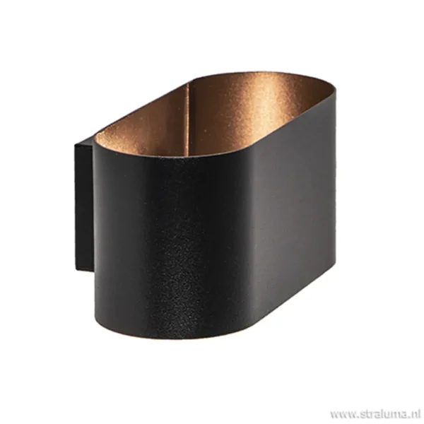moderne_kleine_wandlamp_o_1.webp Store Straluma Moderne kleine wandlamp ovaal zwart