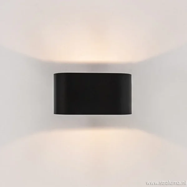 moderne_kleine_wandlamp_o_2.webp Store Straluma Moderne kleine wandlamp ovaal zwart
