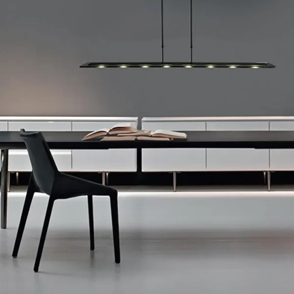 Online Straluma Moderne LED hanglamp balk mat zwart met smoke glas