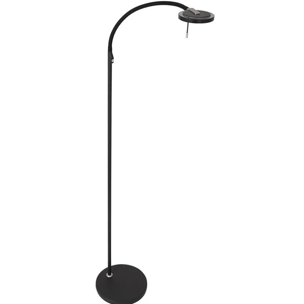 New Straluma Moderne LED leeslamp zwart met smoke glas dimbaar