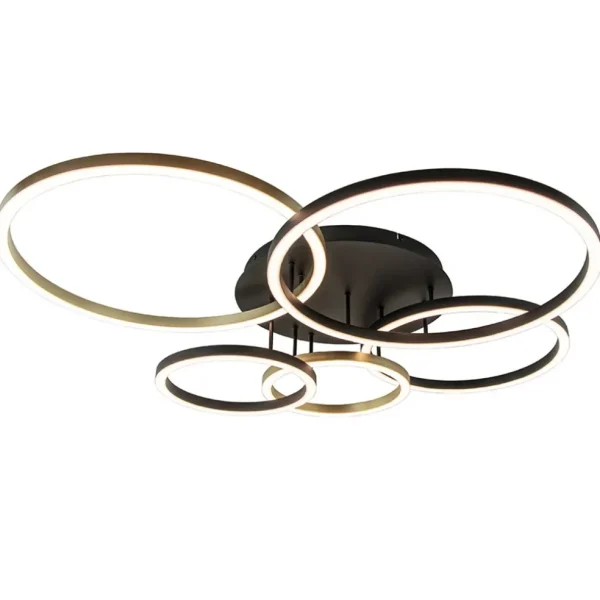 moderne_led_plafondlamp_r_1.webp Best Straluma Moderne LED plafondlamp ringen zwart/goud dimbaar