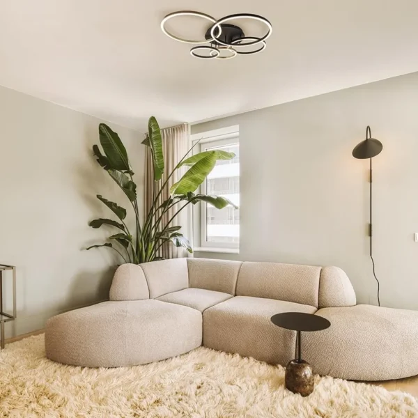 moderne_led_plafondlamp_r_4.webp Best Straluma Moderne LED plafondlamp ringen zwart/goud dimbaar