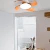 New Straluma Moderne LED plafondventilator wit met houten bladen