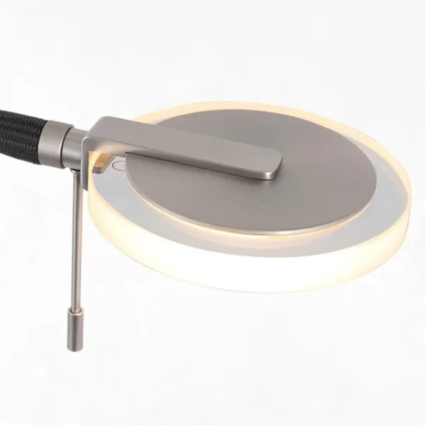 moderne_led_uplighter_sta_2.webp Store Straluma Moderne LED uplighter staal met helder glas en leesarm
