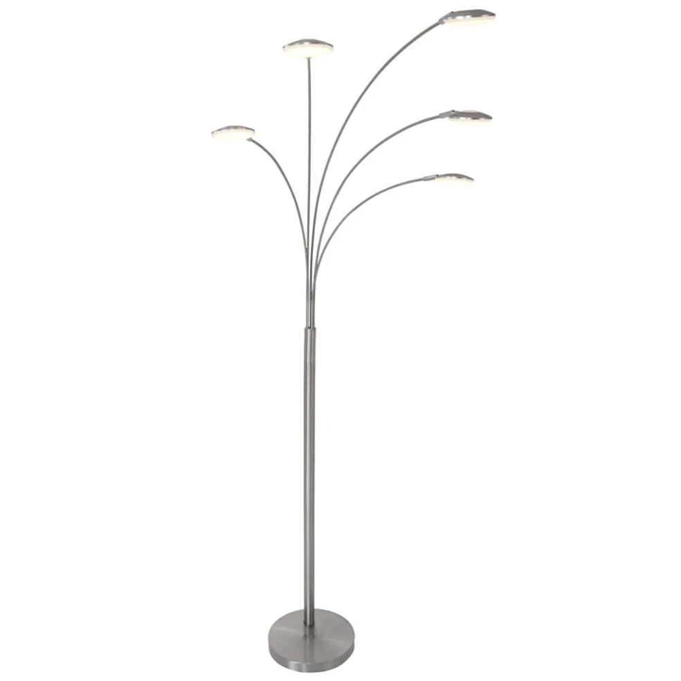moderne_led_vloerlamp_lic_0.webp Discount Straluma Moderne LED vloerlamp 5-lichts geborsteld staal dimbaar