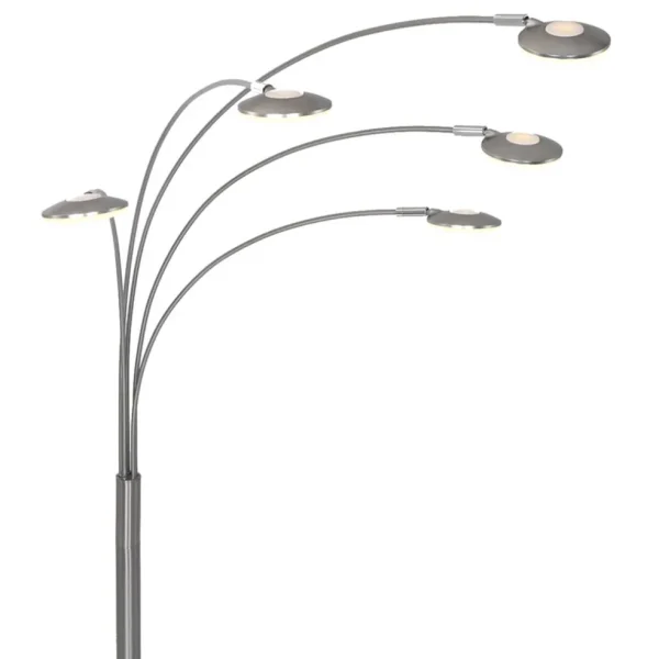 moderne_led_vloerlamp_lic_1.webp Discount Straluma Moderne LED vloerlamp 5-lichts geborsteld staal dimbaar