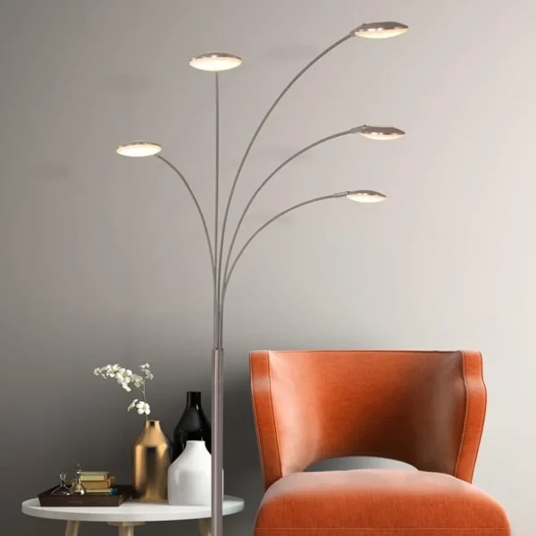 moderne_led_vloerlamp_lic_4.webp Discount Straluma Moderne LED vloerlamp 5-lichts geborsteld staal dimbaar