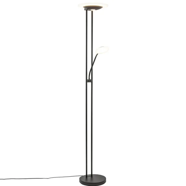 Cheap Straluma Moderne LED vloerlamp met uplighter en leeslamp mat zwart