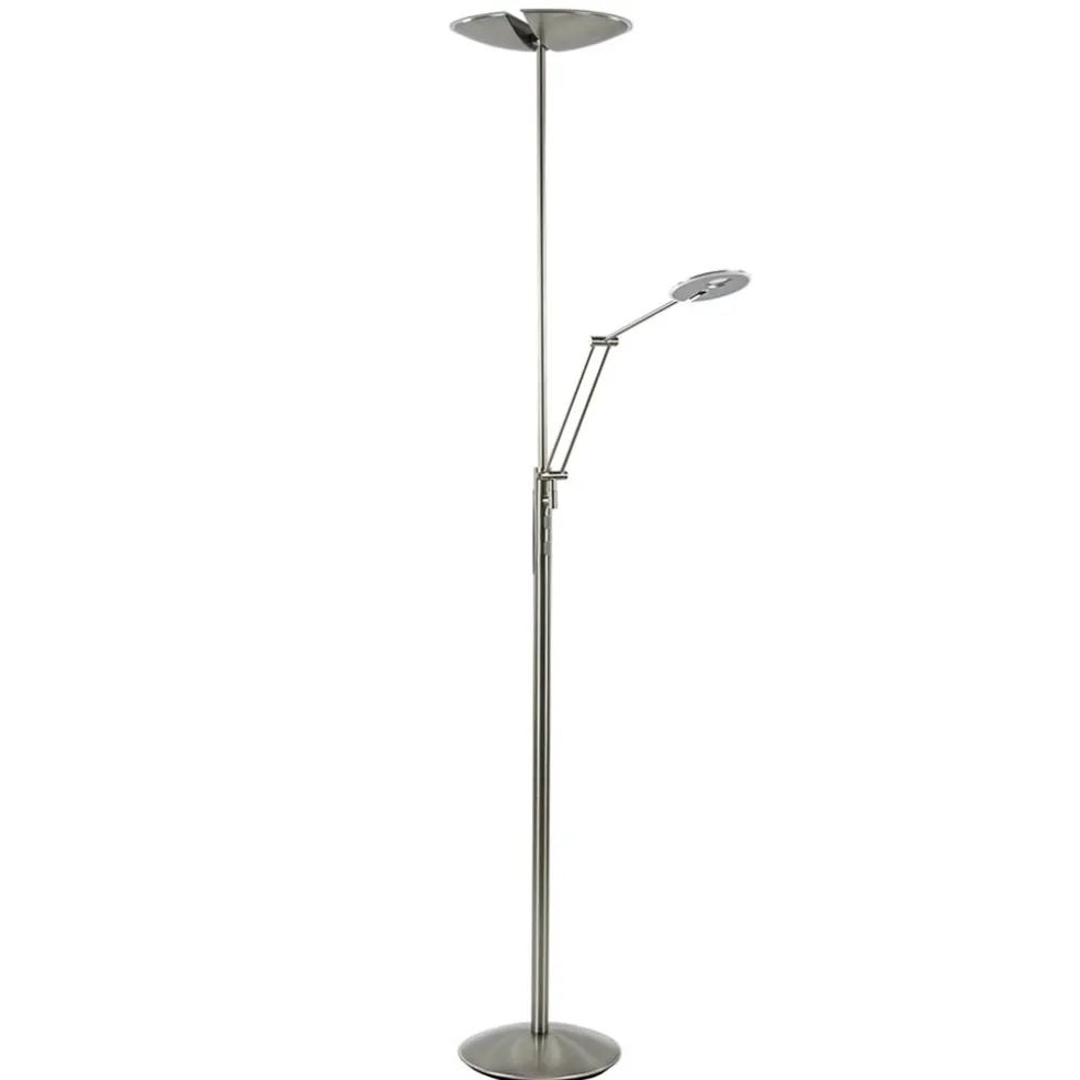 moderne_led_vloerlamp_nik_0.webp New Straluma Moderne LED vloerlamp nikkel met uplighter en leeslamp