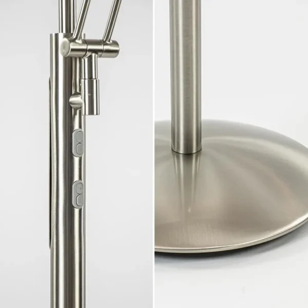 moderne_led_vloerlamp_nik_3.webp New Straluma Moderne LED vloerlamp nikkel met uplighter en leeslamp
