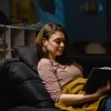 Outlet Straluma Moderne LED vloerlamp op accu zwart dimbaar