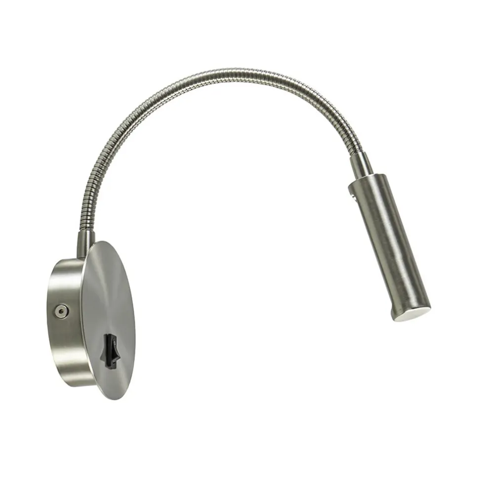 moderne_led_wandlamp_nikk_0.webp Flash Sale Straluma Moderne LED wandlamp nikkel met flexibele arm