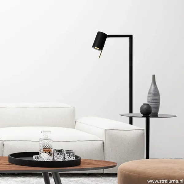 moderne_leesvloerlamp_mat_4.webp Discount Straluma Moderne lees/vloerlamp mat zwart met brons