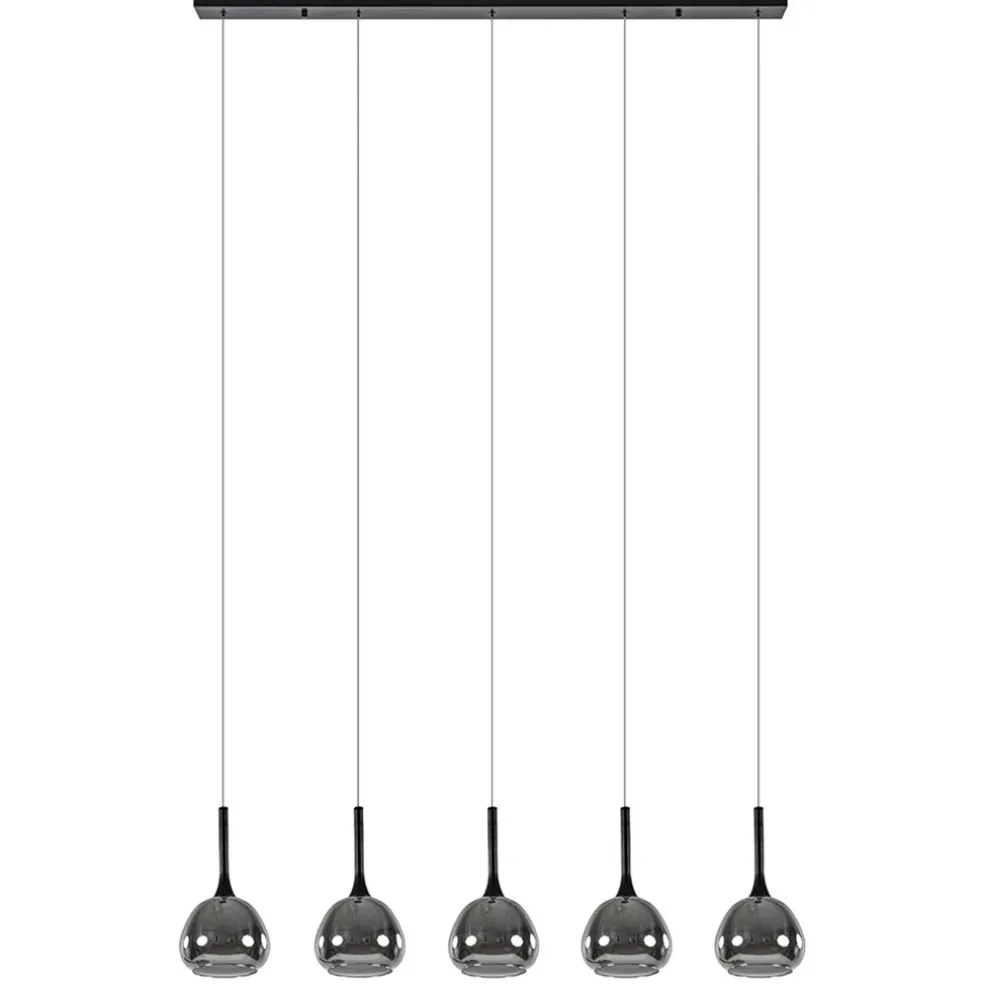 moderne_lichts_eettafelha_0.webp Best Straluma Moderne 5-lichts eettafelhanglamp zwart met dubbel glas
