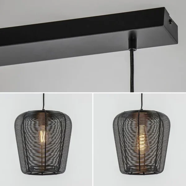 Cheap Straluma Moderne 3-lichts eettafelhanglamp Adeta mat zwart