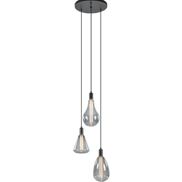 moderne_lichts_hanglamp_z_0-1.webp Sale Straluma Moderne 3-lichts hanglamp zwart exclusief bronnen