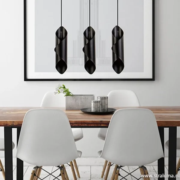 moderne_lichts_hanglamp_z_4.webp Sale Straluma Moderne 3-lichts hanglamp zwart metaal