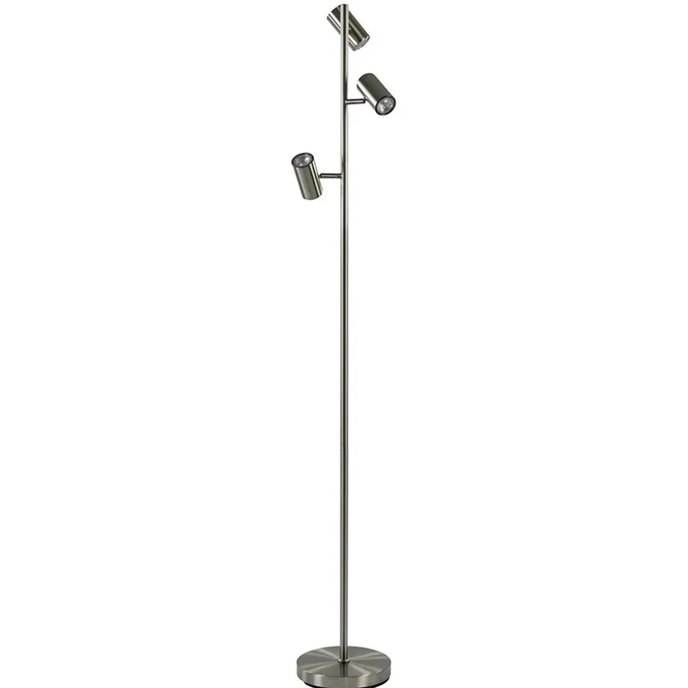 Flash Sale Straluma Moderne 3-lichts vloerlamp nikkel met 3-standen dimbaar LED