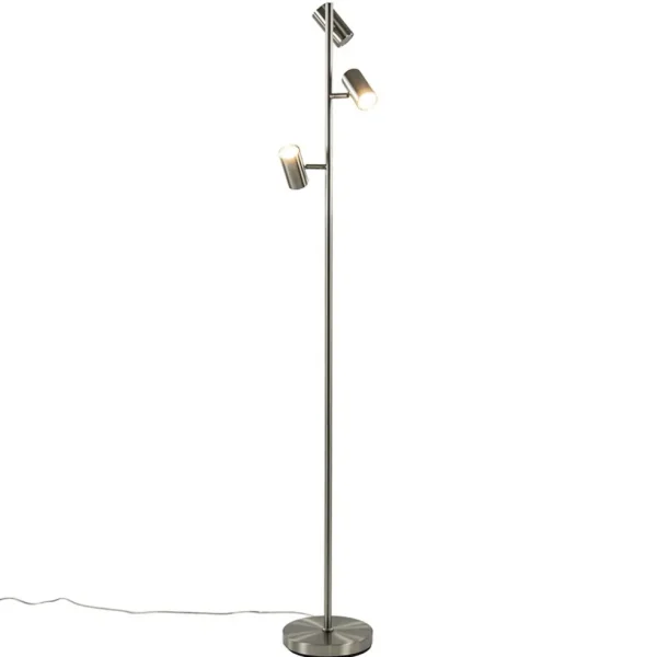 moderne_lichts_vloerlamp__1.webp Flash Sale Straluma Moderne 3-lichts vloerlamp nikkel met 3-standen dimbaar LED