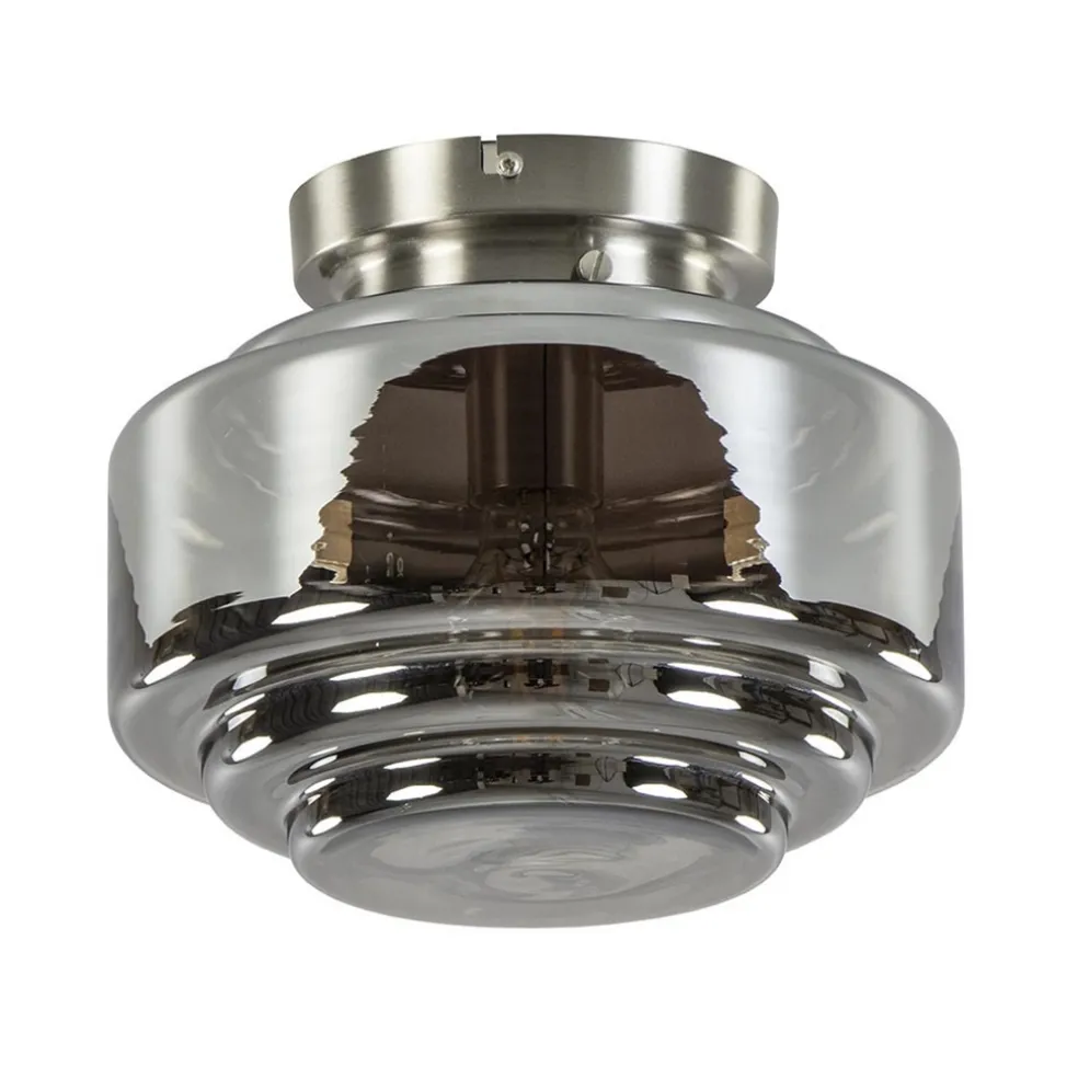 moderne_plafondlamp_nikke_0-1.webp Clearance Straluma Moderne plafondlamp nikkel met smokey glas