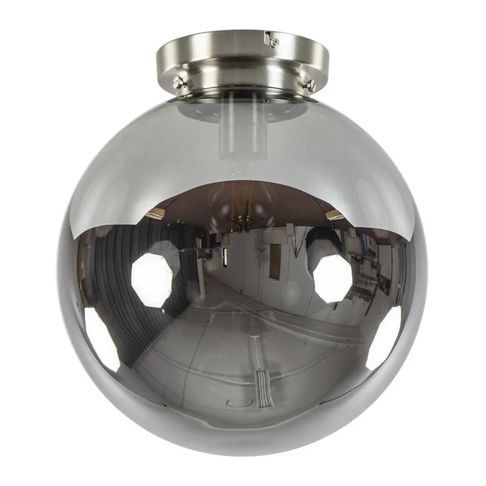 Online Straluma Moderne plafondlamp nikkel met smokey glas