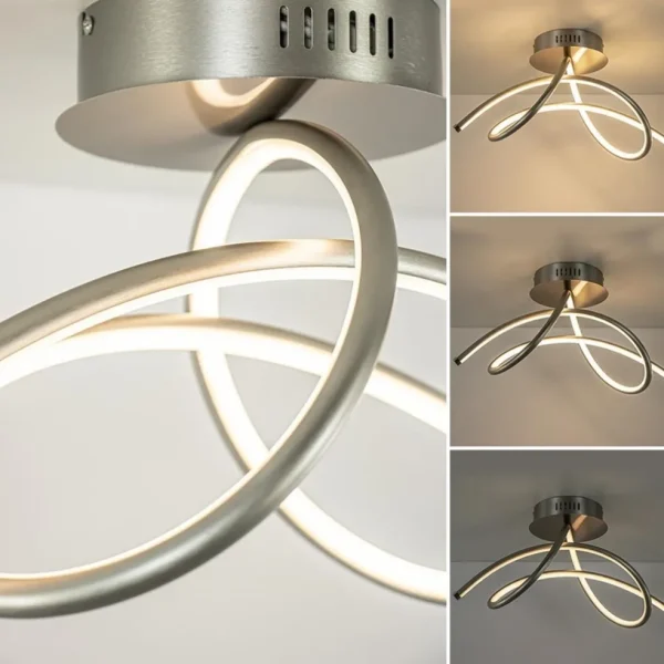 Shop Straluma Moderne plafondlamp nikkel inclusief 3-standen dimbaar LED