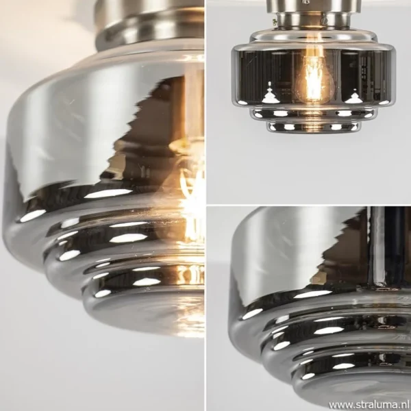 moderne_plafondlamp_nikke_3-1.webp Clearance Straluma Moderne plafondlamp nikkel met smokey glas