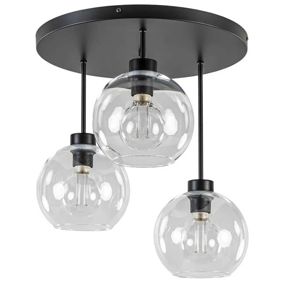 moderne_plafondlamp_zwart_0-1.webp Cheap Straluma Moderne plafondlamp zwart met 20 cm helder glas