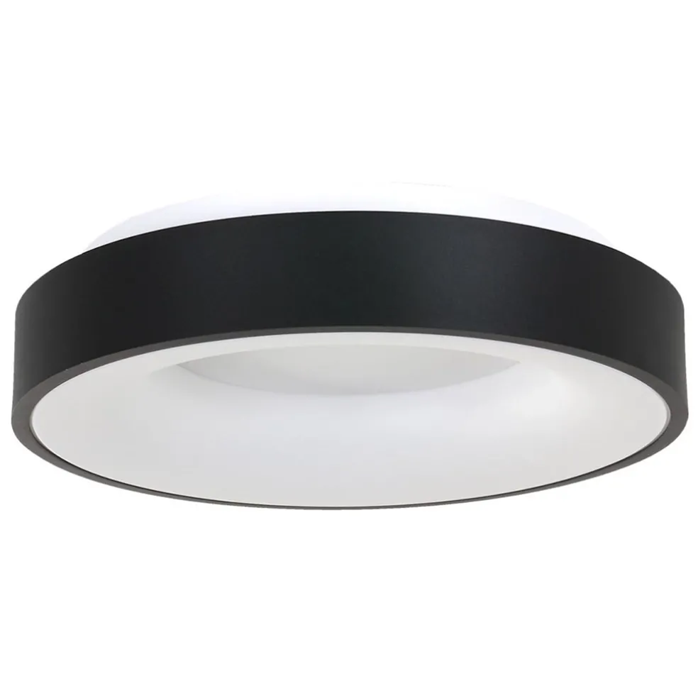 Shop Straluma Moderne plafondlamp zwart met geïntegreerd LED