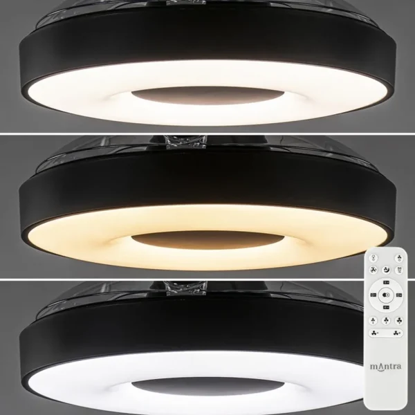 Clearance Straluma Moderne plafondventilator zwart met dimbaar LED