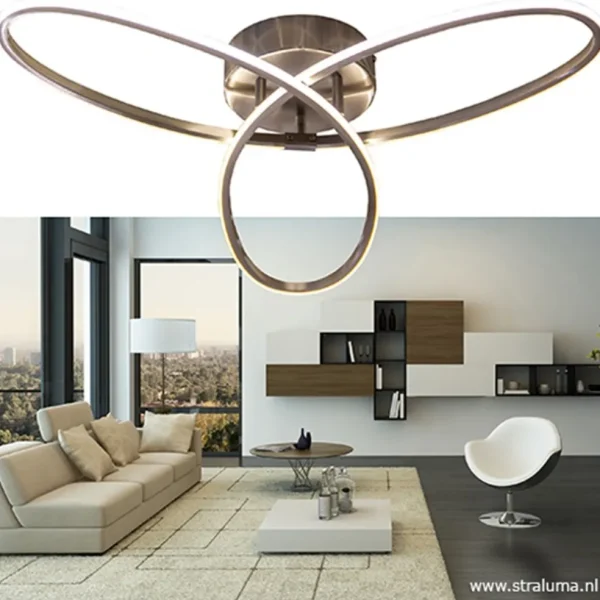 moderne_plafonnire_nikkel_4.webp Cheap Straluma Moderne plafonnière nikkel met LED