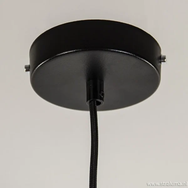 moderne_ronde_hanglamp_zw_3.webp Best Sale Straluma Moderne ronde hanglamp zwart metaal