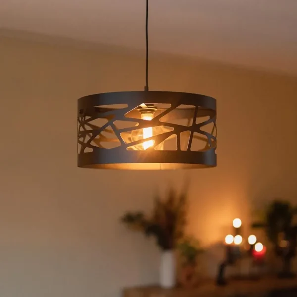 moderne_ronde_hanglamp_zw_4.webp Best Sale Straluma Moderne ronde hanglamp zwart metaal