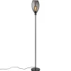Shop Straluma Moderne staande lamp met draad kap mat zwart