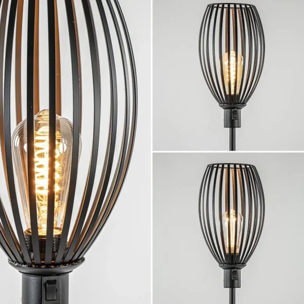 Shop Straluma Moderne staande lamp met draad kap mat zwart