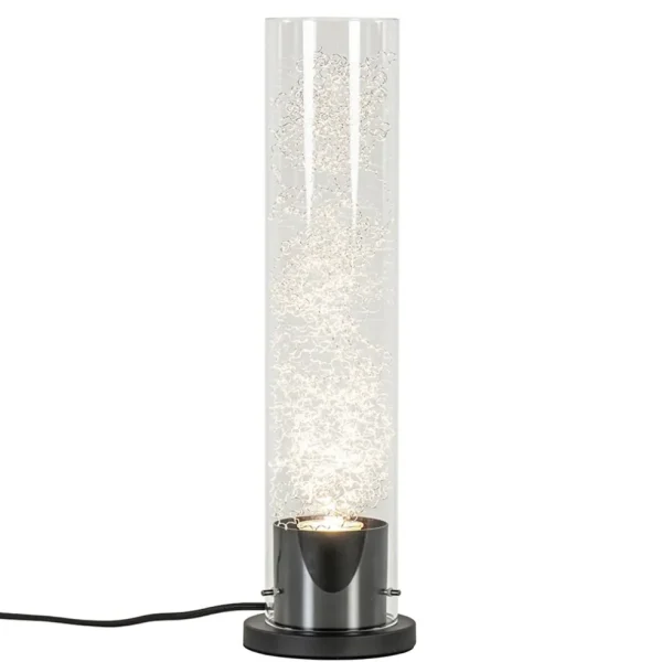 moderne_tafellamp_cilinde_1.webp Store Straluma Moderne tafellamp cilinder helder glas met zwart en zilver