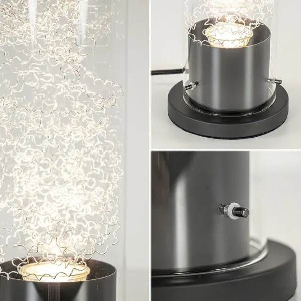 moderne_tafellamp_cilinde_2.webp Store Straluma Moderne tafellamp cilinder helder glas met zwart en zilver