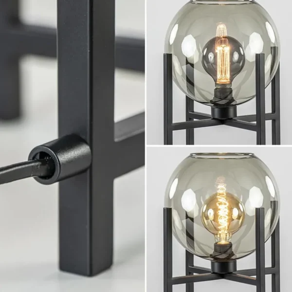 moderne_tafellamp_frame_m_3.webp Sale Straluma Moderne tafellamp frame met smoke glazen bol